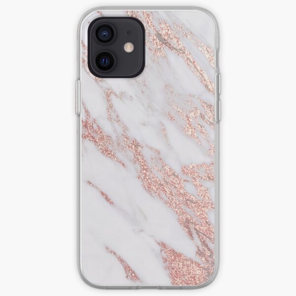 Blush pink rose gold marble iPhone Soft Case