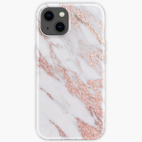 Marbre rose or rose Coque souple iPhone