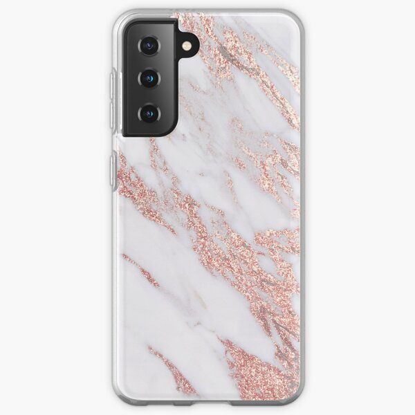 Blush pink rose gold marble Samsung Galaxy Soft Case