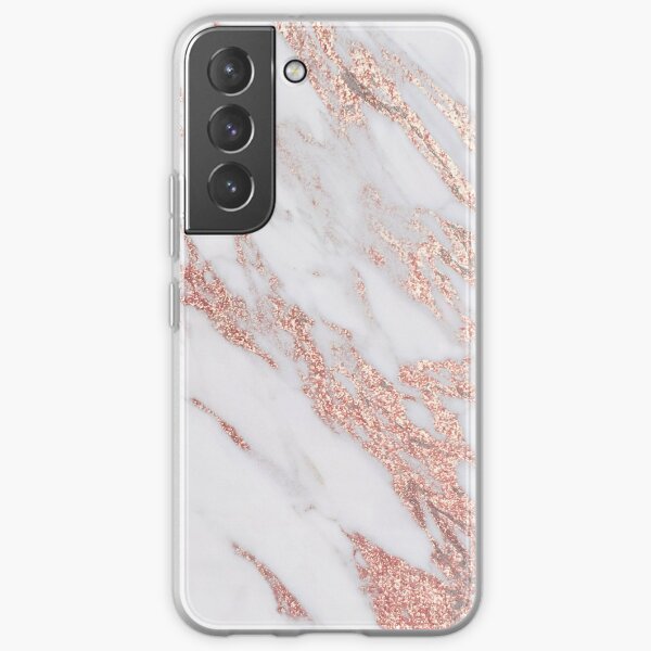 Blush pink rose gold marble Samsung Galaxy Soft Case