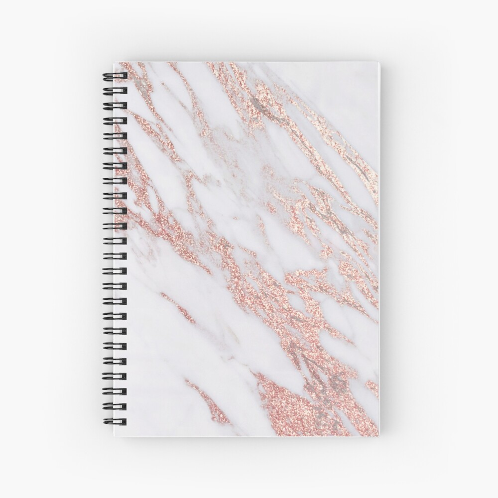 Blush pink rose gold marble Spiral Notebook