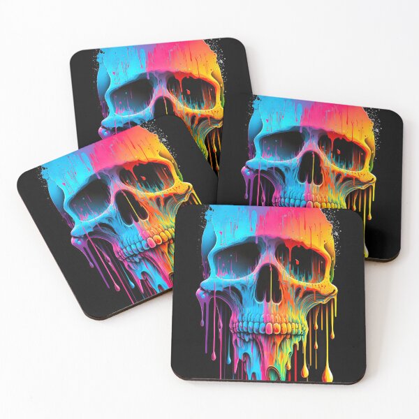 Item preview, Rainbow Drip Skull - LGBTQ Pride Skull with Dripping Rainbow Colors designed and sold by ZickDezine.