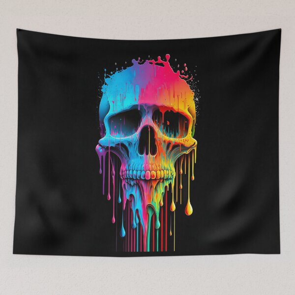 Item preview, Rainbow Drip Skull - LGBTQ Pride Skull with Dripping Rainbow Colors designed and sold by ZickDezine.