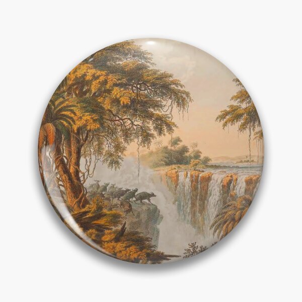 Item preview, Vintage Painting Of Buffaloes At The Victoria Falls, 1865 designed and sold by w-world-life-co.