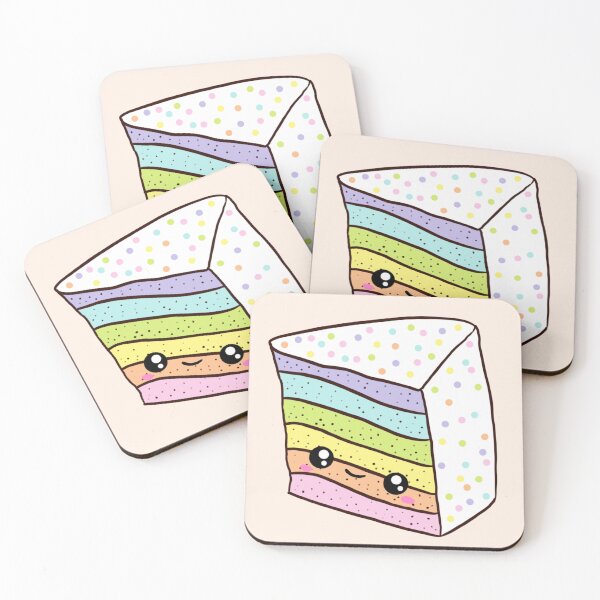 Item preview, Kawaii pastel rainbow cake illustration  designed and sold by Yarafantasyart.