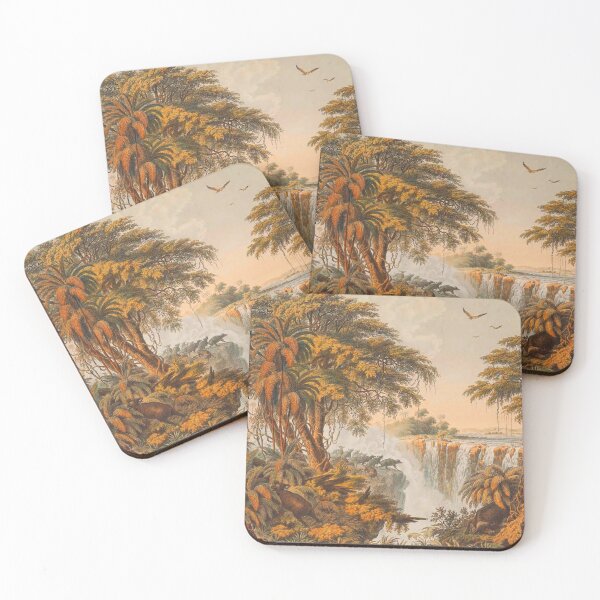 Item preview, Vintage Painting Of Buffaloes At The Victoria Falls, 1865 designed and sold by w-world-life-co.