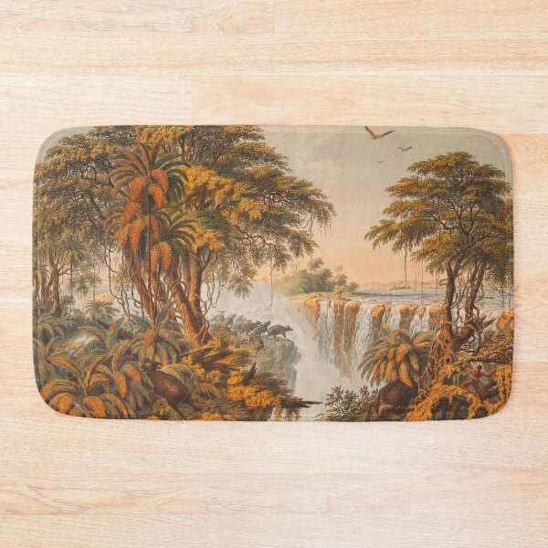 Item preview, Vintage Painting Of Buffaloes At The Victoria Falls, 1865 designed and sold by w-world-life-co.