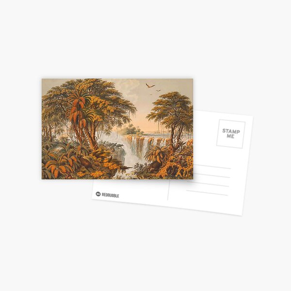 Item preview, Vintage Painting Of Buffaloes At The Victoria Falls, 1865 designed and sold by w-world-life-co.