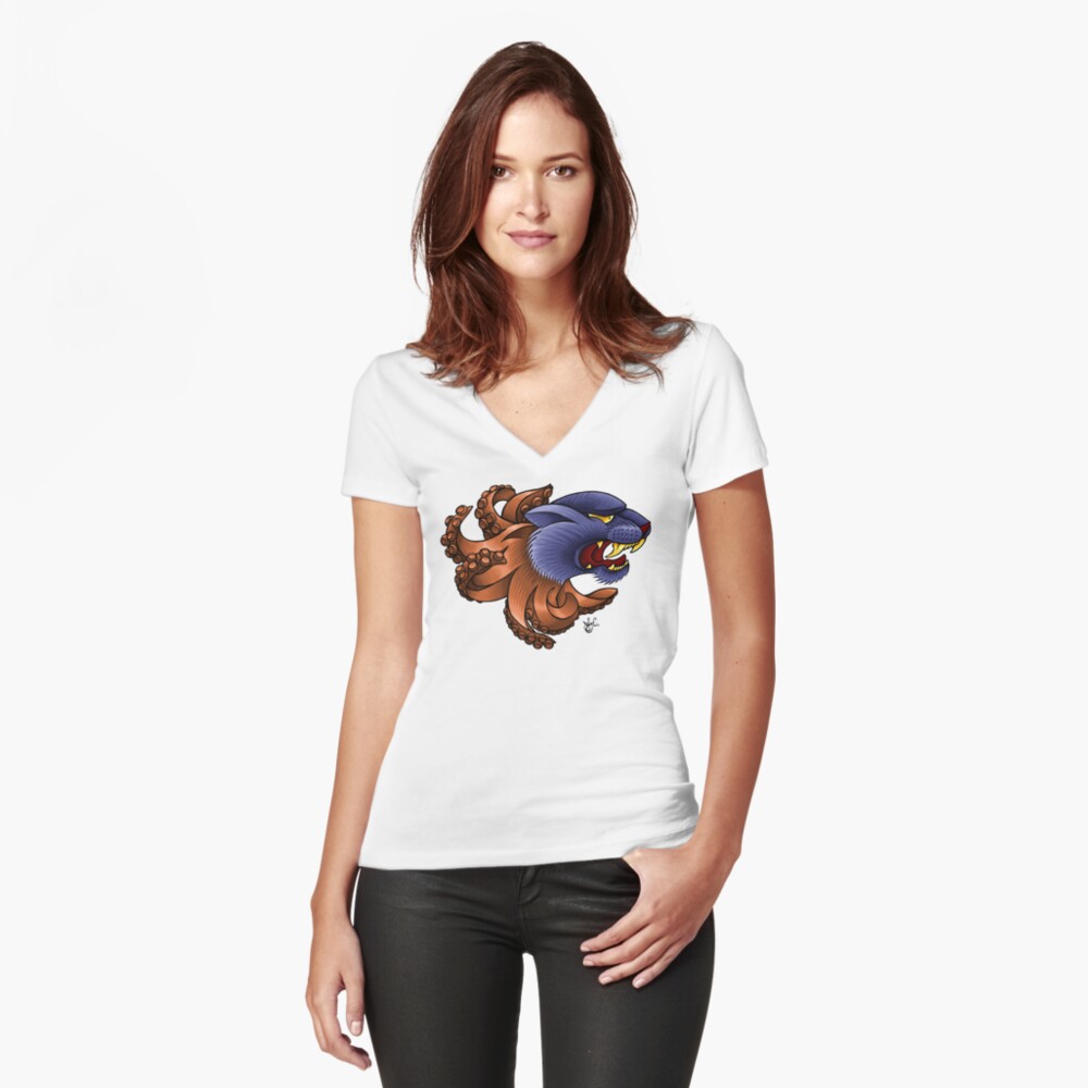 Item preview, Fitted V-Neck T-Shirt designed and sold by jabwai.