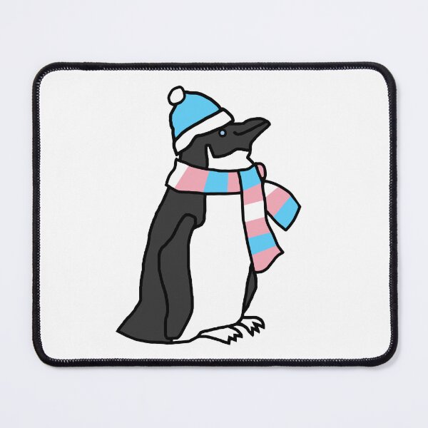 Item preview, Penguin and Transgender Pride Flag Scarf and Blue Hat designed and sold by ellenhenry.