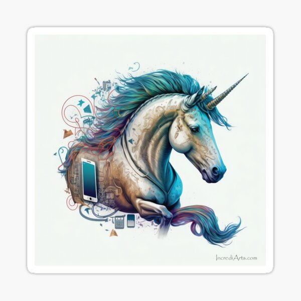 Digital Unicorn Sticker