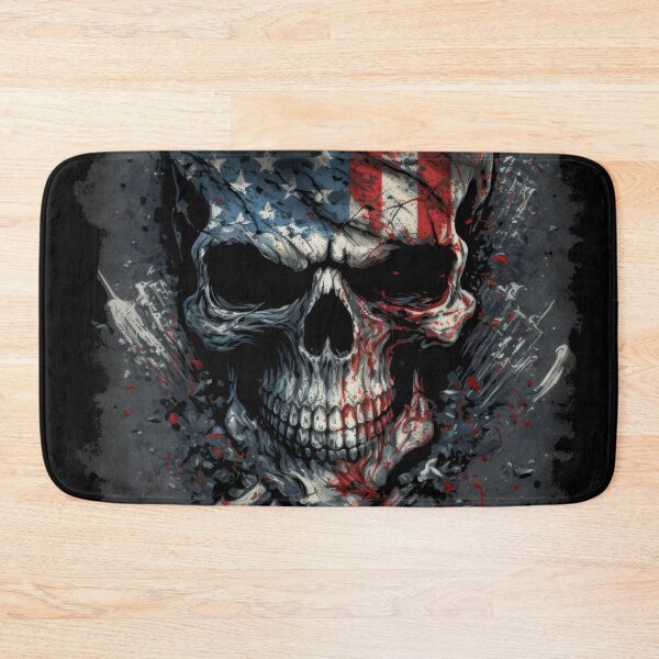 Item preview, American Patriotic Biker Skull Flag designed and sold by Odd World.