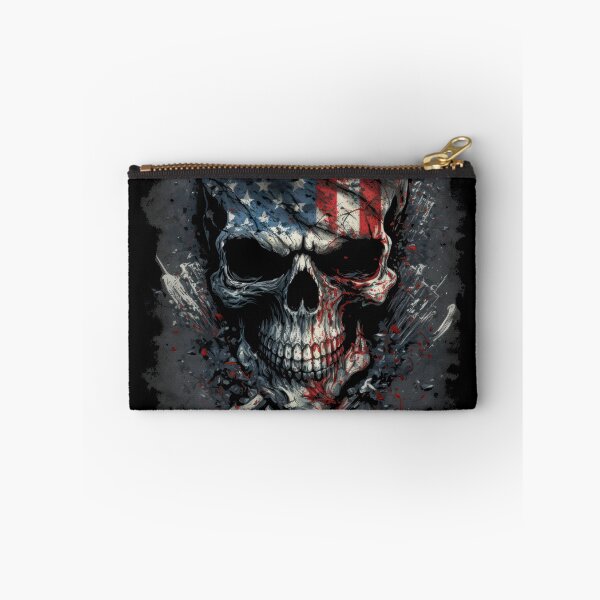 Item preview, American Patriotic Biker Skull Flag designed and sold by Odd World.