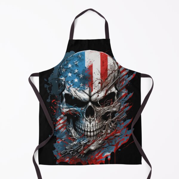 Item preview, American Patriotic Biker Skull Flag designed and sold by Odd World.