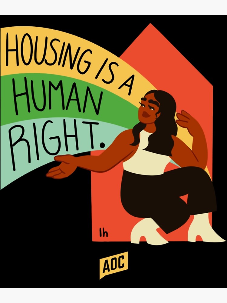 Discover Aoc Merch Aoc Housing Is A Human Right プレミアムマット縦型ポスター