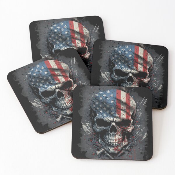 Item preview, American Patriotic Biker Skull Flag designed and sold by Odd World.