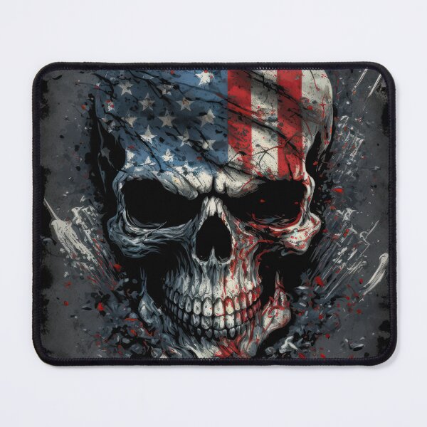 Item preview, American Patriotic Biker Skull Flag designed and sold by Odd World.