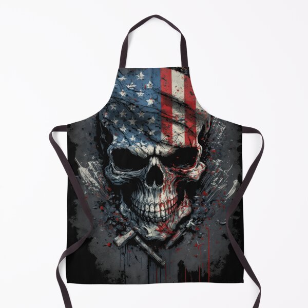 Item preview, American Patriotic Biker Skull Flag designed and sold by Odd World.