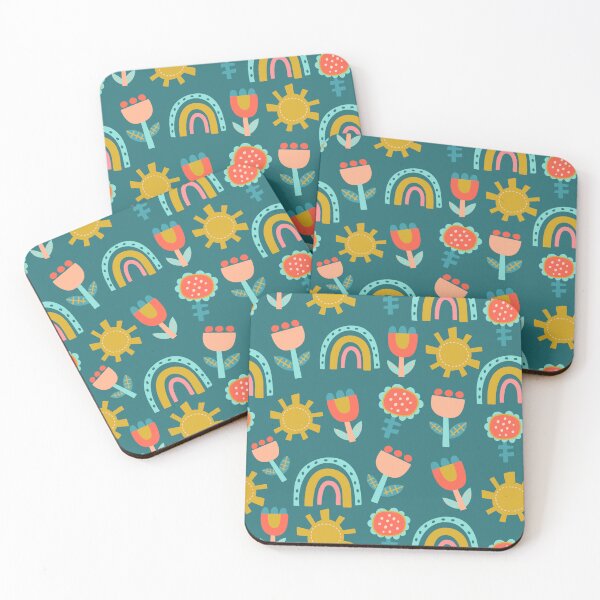 Item preview, Rainbows and Flowers Seamless Surface Pattern designed and sold by PBJArt.