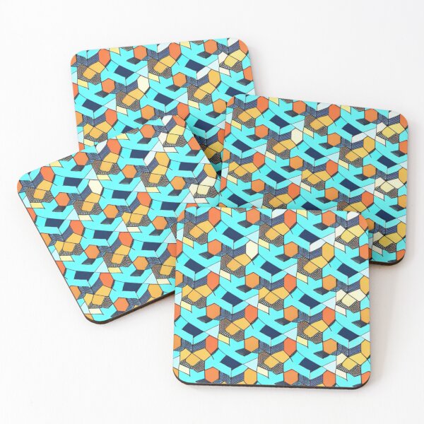 Item preview, Colorful Cubic 3D Tile Pattern Design  designed and sold by Myriam-BR.