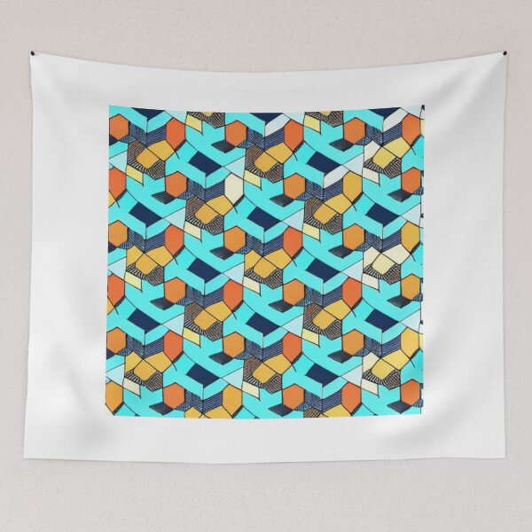 Item preview, Colorful Cubic 3D Tile Pattern Design  designed and sold by Myriam-BR.