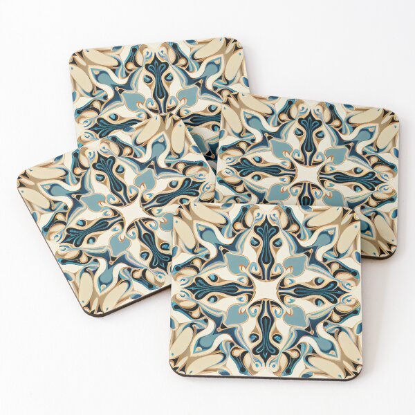 Item preview, Semi Abstract Minimal Symmetrical Dense New Mediterranean Pattern Digital Painting designed and sold by CodeAndColors.