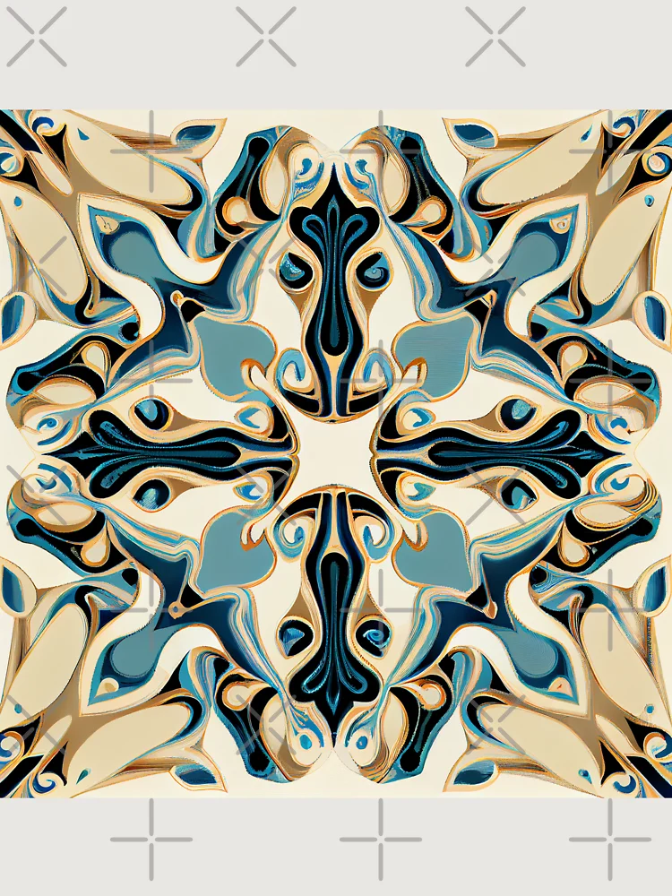 Thumbnail 6 von 6, Premium Oversized Pullover, Semi Abstract Minimal Symmetrical Dense New Mediterranean Pattern Digital Painting designt und verkauft von CodeAndColors.