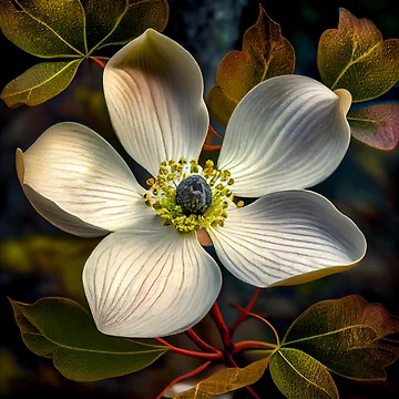 Imagen de la obra Dogwood Burst Digital Painting de CodeAndColors