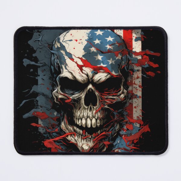 Item preview, American Patriotic Biker Skull Flag designed and sold by Odd World.