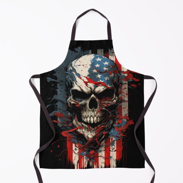 Item preview, American Patriotic Biker Skull Flag designed and sold by Odd World.