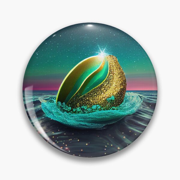 Artikelvorschau, Glittering Avocado in an Oceanic Dream Digital Painting entworfen und verkauft von CodeAndColors.