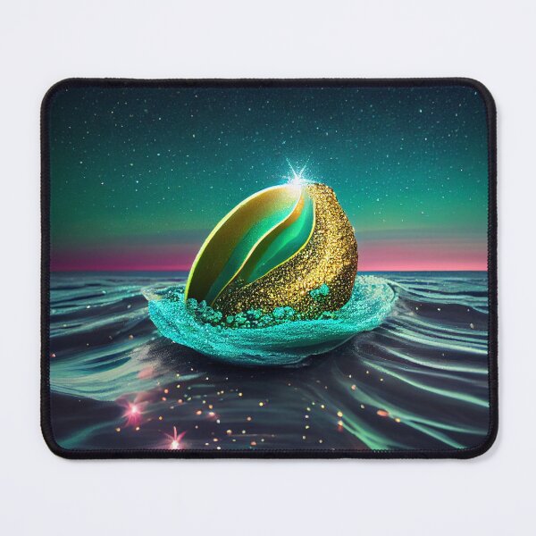 Artikelvorschau, Glittering Avocado in an Oceanic Dream Digital Painting entworfen und verkauft von CodeAndColors.