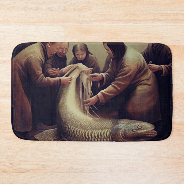 Item preview, Celebrating a Lungfish A Hairbrushing Ceremony Digital Painting designed and sold by CodeAndColors.