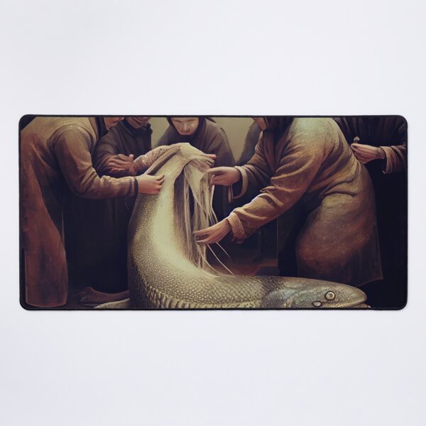 Item preview, Celebrating a Lungfish A Hairbrushing Ceremony Digital Painting designed and sold by CodeAndColors.