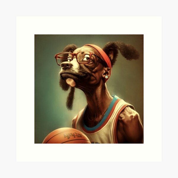 Láminas artísticas: Perro Jugando Al Baloncesto | Redbubble