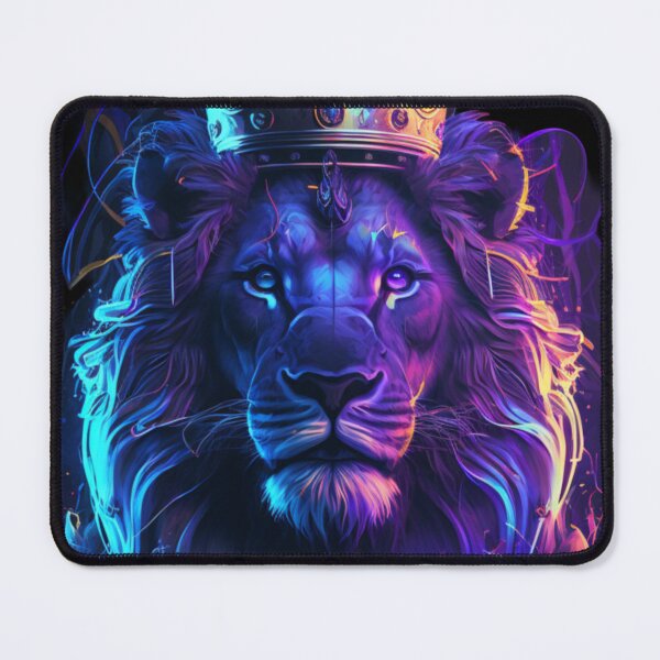 Item preview, Fierce and Stylish Neon Style Crowned Lion designed and sold by GiftPantheon.