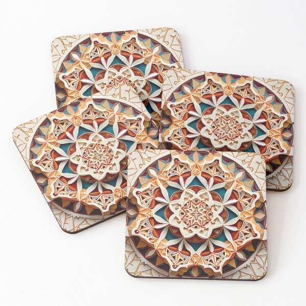 Item preview, Baroque Circular Triangular Organic Moroccan Patte Digital Painting designed and sold by CodeAndColors.