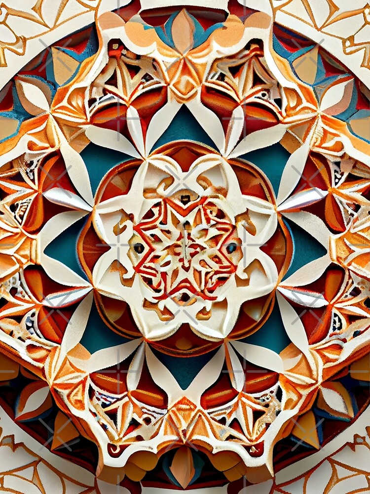Aperçu 5 sur 5. Robe trapèze avec l'œuvre Baroque Circular Triangular Organic Moroccan Patte Digital Painting créée et vendue par CodeAndColors.