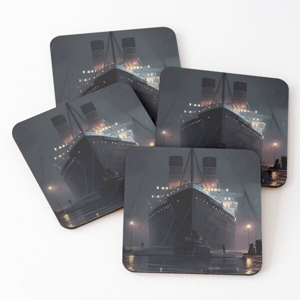 Item preview, Titanic in harbor at night designed and sold by SMILE88.
