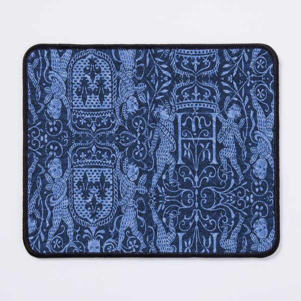 Item preview, Medieval Cherubs with Coats of Arms Blue designed and sold by AntiqueImages.