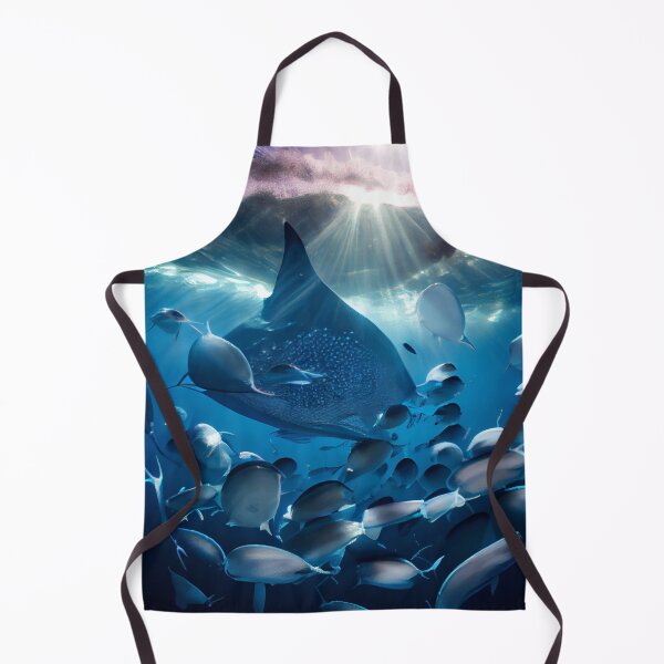 Item preview, Manta Jellyfish and Tuna Schooling Digital Painting designed and sold by CodeAndColors.