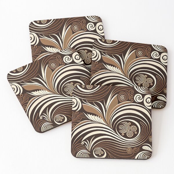 Item preview, Brown Modern Coastal Pattern Digital Painting designed and sold by CodeAndColors.