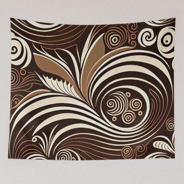 Item preview, Brown Modern Coastal Pattern Digital Painting designed and sold by CodeAndColors.
