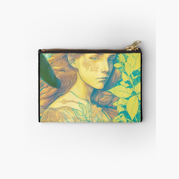 Item preview, Pastel Garden: Colored Pencil Portrait of a Woman with Botanical Backdrop designed and sold by francodelgrando.