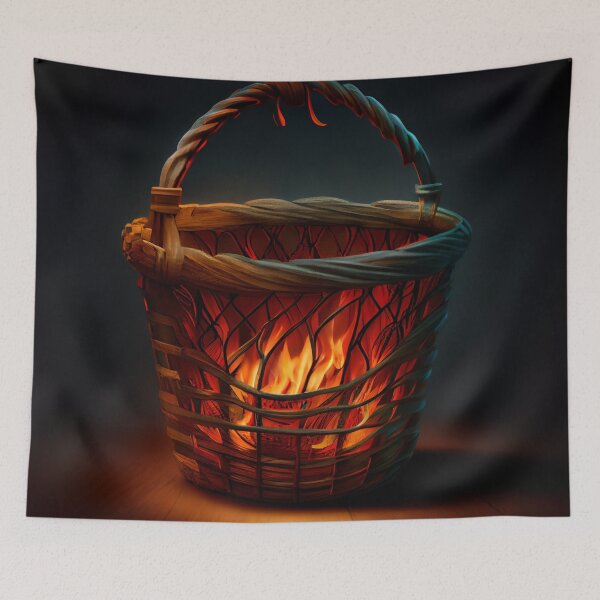 Item preview, BasketLight  Fire Digital Painting designed and sold by CodeAndColors.