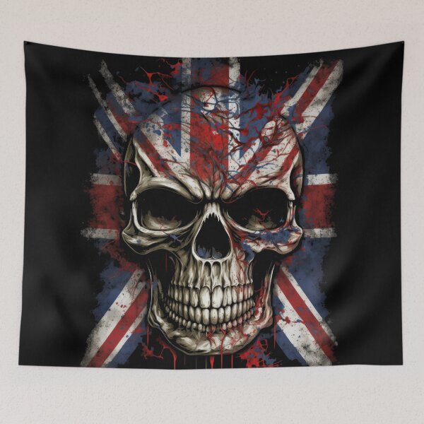 Item preview, British Rock Biker Skull Flag designed and sold by Odd World.