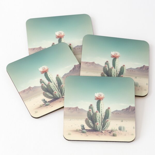 Item preview, Cactus with pink blooming flower designed and sold by Neonmountain.