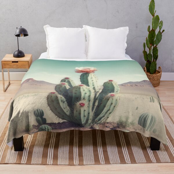 Item preview, Cactus with pink blooming flower designed and sold by Neonmountain.