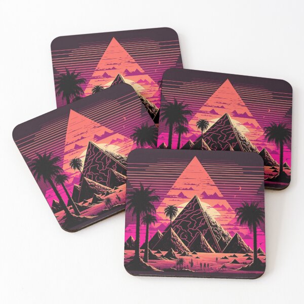 Item preview, Synthwave Retrowave Aesthetic Pyramid designed and sold by Nightarcade.