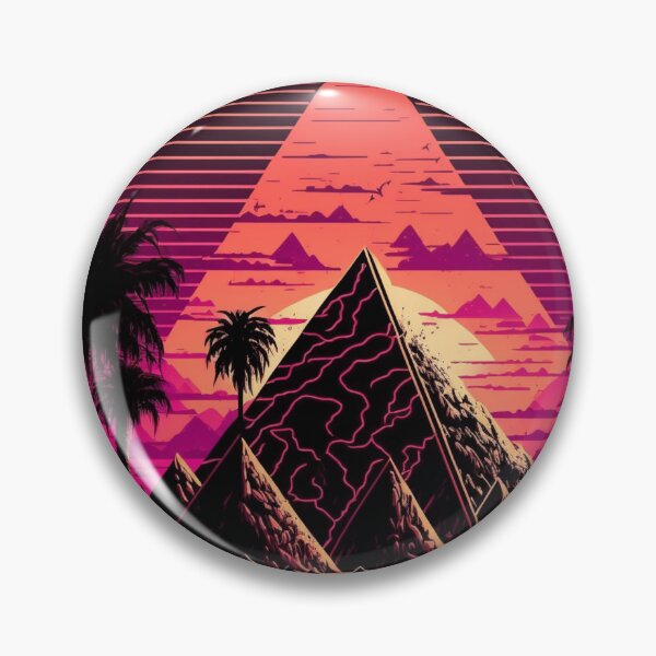 Item preview, Synthwave Retrowave Aesthetic Pyramid designed and sold by Nightarcade.